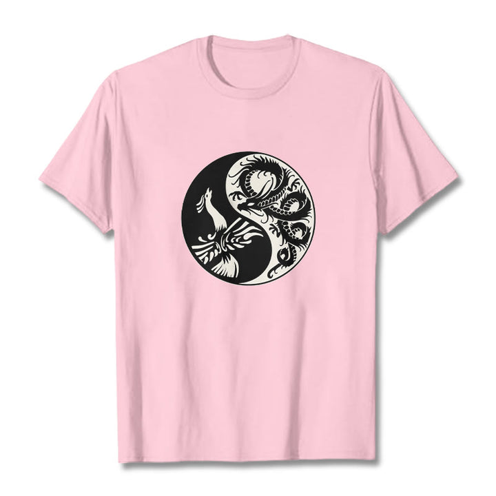 Buddha Stonesフェニックス陰陽コットンTシャツ - ライトピンク - 2XL - image 19