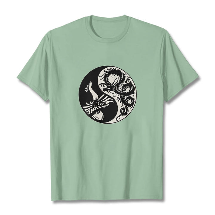 Buddha Stonesフェニックス陰陽コットンTシャツ - ペールグリーン - 2XL - image 15