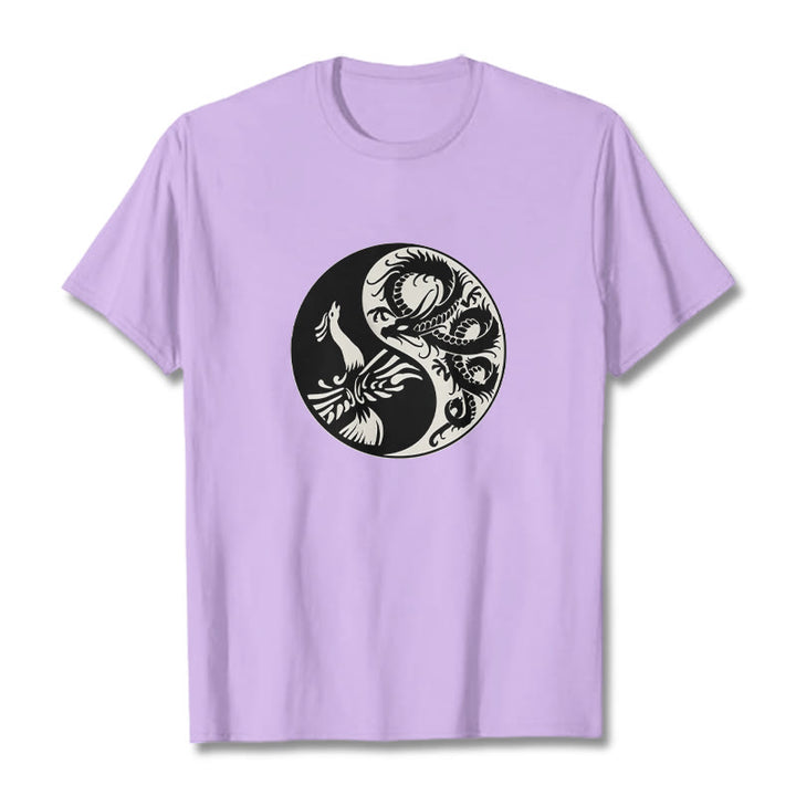Buddha Stonesフェニックス陰陽コットンTシャツ - 梅 - 2XL - image 17
