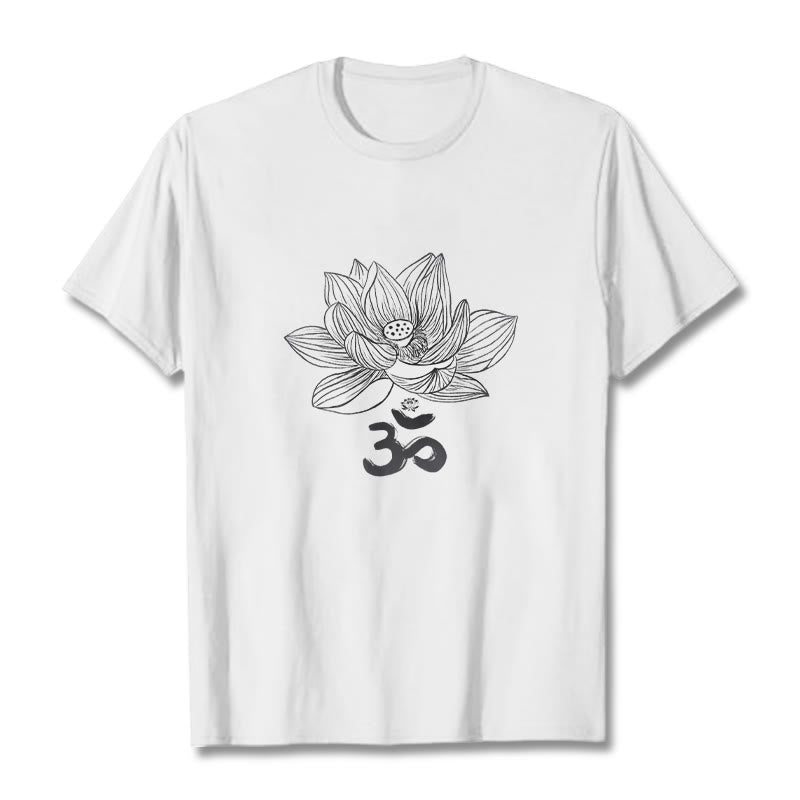 Buddha Stonesオム ロータス スケッチ コットン Tシャツ - 白 - 2XL - image 8