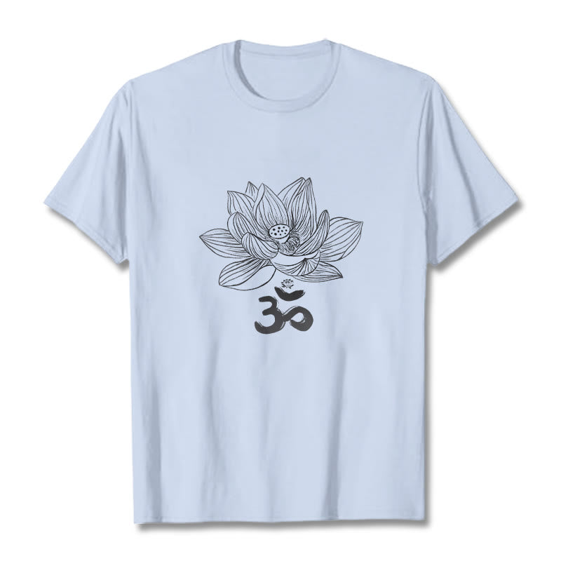Buddha Stonesオム ロータス スケッチ コットン Tシャツ - ライトシアン - 2XL - image 14