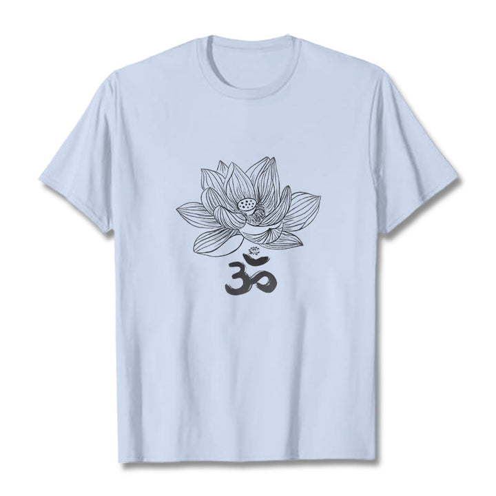 Buddha Stonesオム ロータス スケッチ コットン Tシャツ - ライトシアン - 2XL - image 14