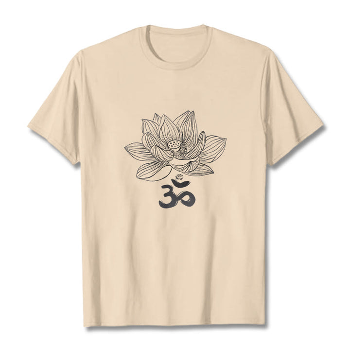 Buddha Stonesオム ロータス スケッチ コットン Tシャツ - ビスク - 2XL - image 12