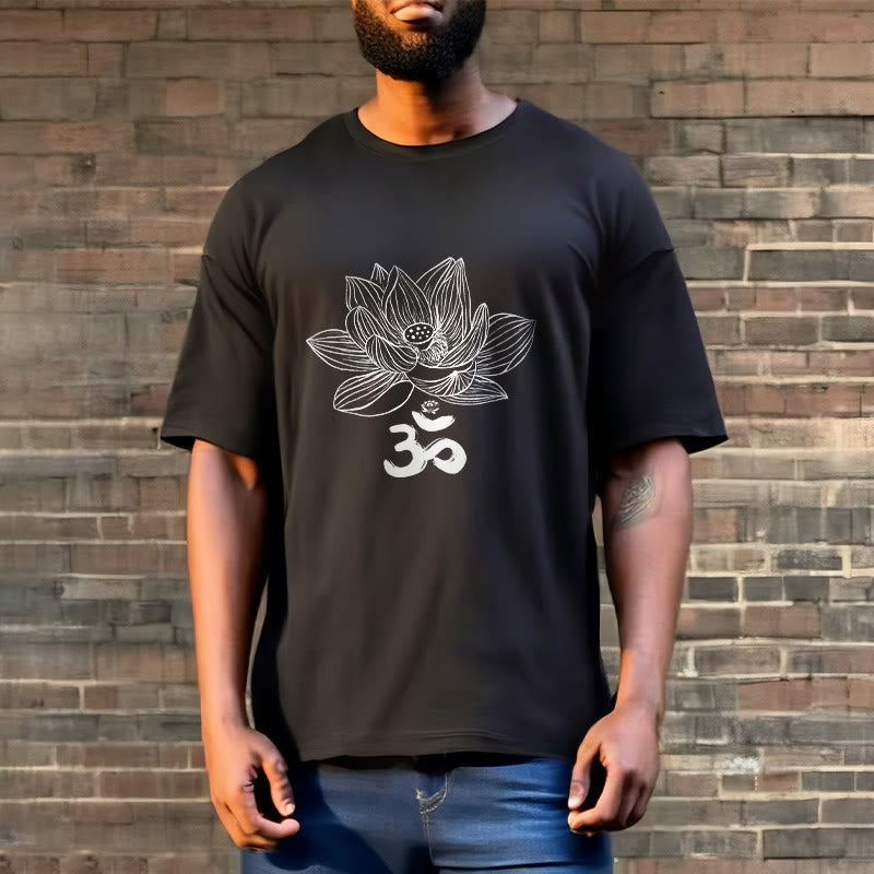 Buddha Stonesオム ロータス スケッチ コットン Tシャツ - image 4