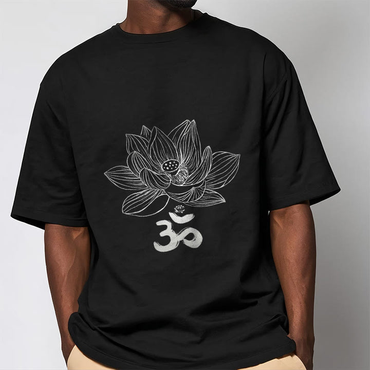 Buddha Stonesオム ロータス スケッチ コットン Tシャツ - image 3