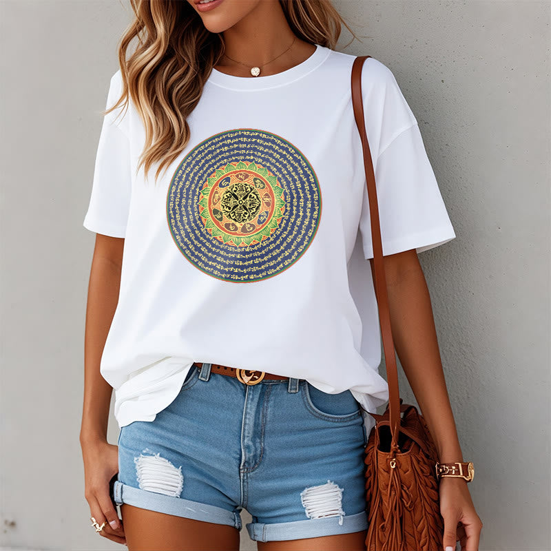 Buddha Stones 108オーム・マニ・パドメ・フムマントラ サンスクリット T シャツ - image 4