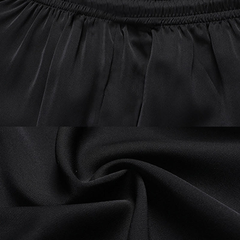 Buddha Stones石竹桃の花唐装漢服伝統制服半袖トップスパンツ衣類メンズセット