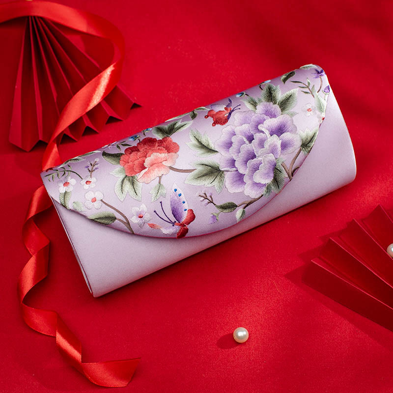 Buddha Stones牡丹チューリップ蘇刺繍ウェディングショッピング財布ハンドバッグクロスボディバッグ