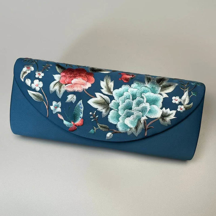 Buddha Stones牡丹チューリップ蘇刺繍ウェディングショッピング財布ハンドバッグクロスボディバッグ