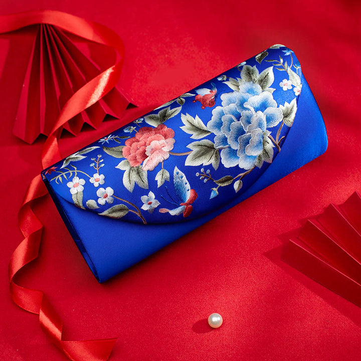 Buddha Stones牡丹チューリップ蘇刺繍ウェディングショッピング財布ハンドバッグクロスボディバッグ