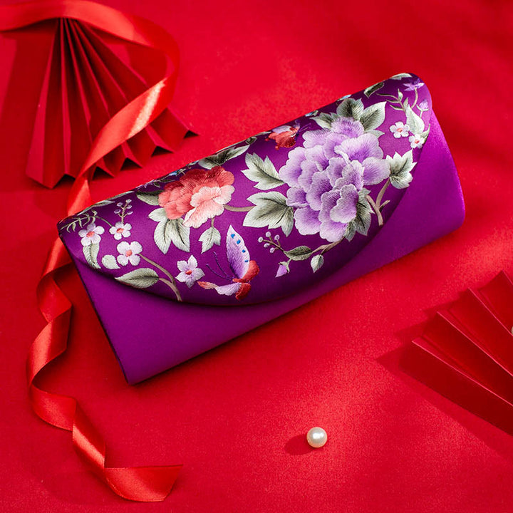 Buddha Stones牡丹チューリップ蘇刺繍ウェディングショッピング財布ハンドバッグクロスボディバッグ