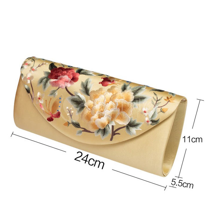 Buddha Stones牡丹チューリップ蘇刺繍ウェディングショッピング財布ハンドバッグクロスボディバッグ