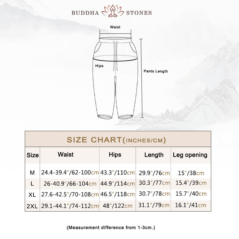 Buddha Stones無地フラワー ルーズドローストリング ハーレムパンツ ポケット付き - image 6