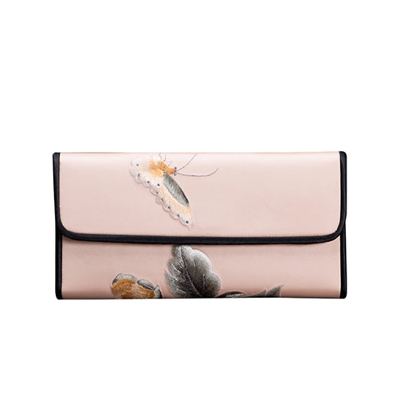 Buddha Stones牡丹花蘇刺繍の旅ショッピング長財布ハンドバッグ