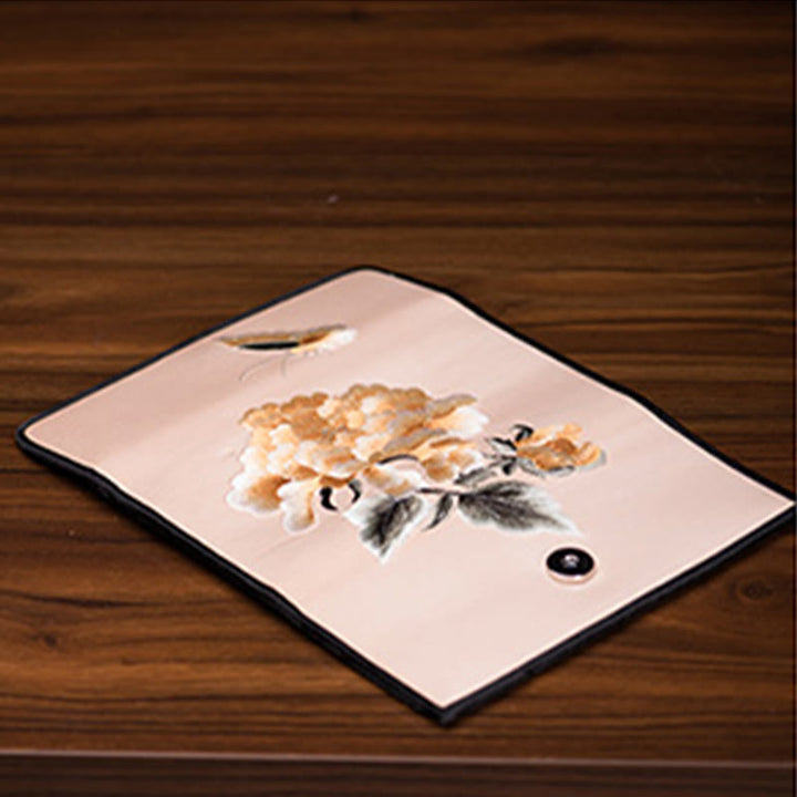 Buddha Stones牡丹花蘇刺繍の旅ショッピング長財布ハンドバッグ