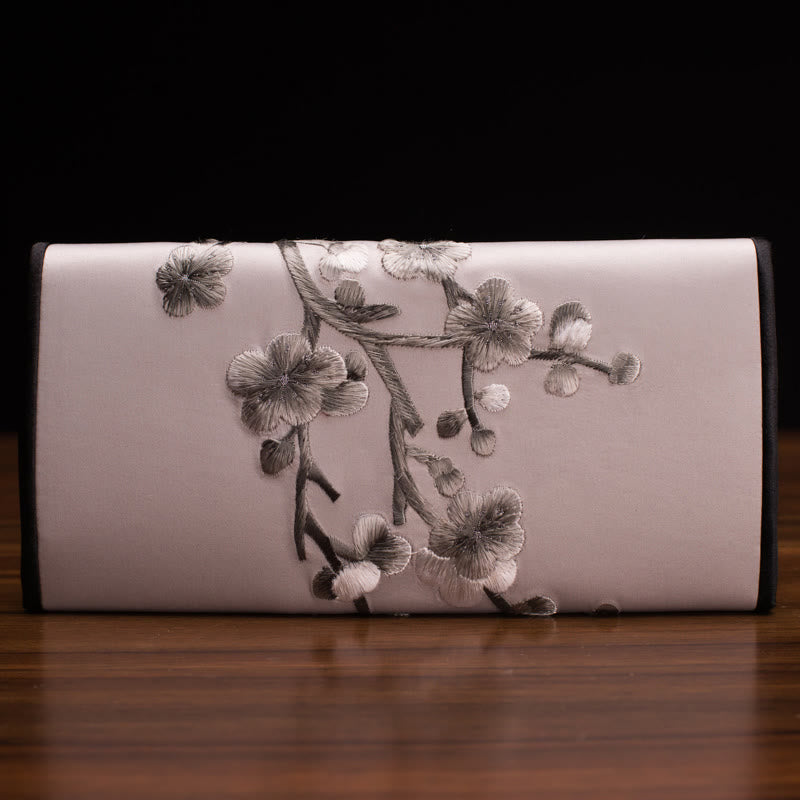 Buddha Stones梅の花 蘇刺繍 旅 ショッピング 長財布 ハンドバッグ