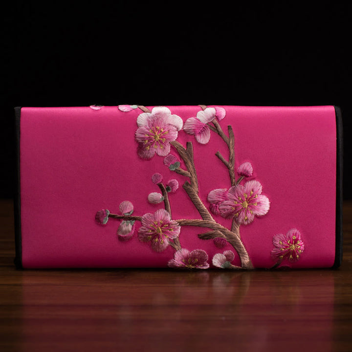 Buddha Stones梅の花 蘇刺繍 旅 ショッピング 長財布 ハンドバッグ