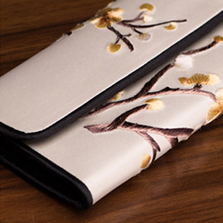 Buddha Stones梅の花 蘇刺繍 旅 ショッピング 長財布 ハンドバッグ