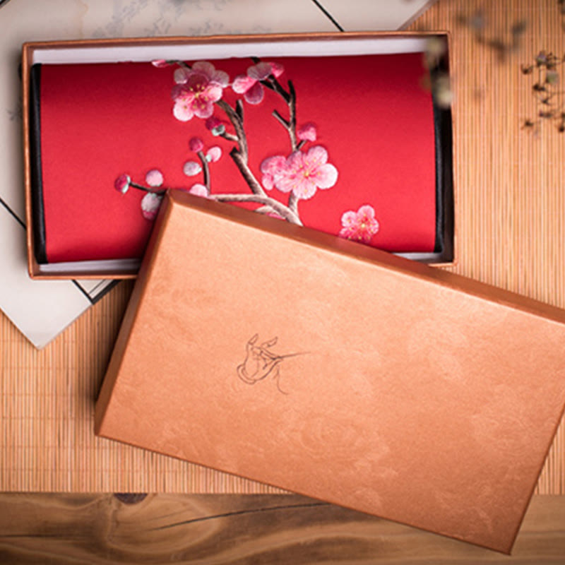 Buddha Stones梅の花 蘇刺繍 旅 ショッピング 長財布 ハンドバッグ