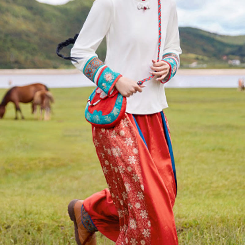 Buddha Stonesエスニックスタイル蘇刺繍ジャーニーショッピングショルダーバッグハンドバッグクロスボディバッグ