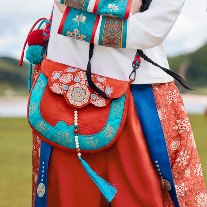 Buddha Stonesエスニックスタイル蘇刺繍ジャーニーショッピングショルダーバッグハンドバッグクロスボディバッグ