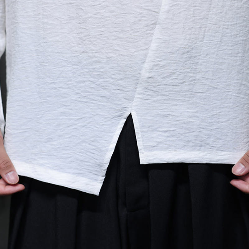 Buddha Stones秋 無地 ラウンドネック 長袖 Tシャツ コットン メンズ 服 - image 18