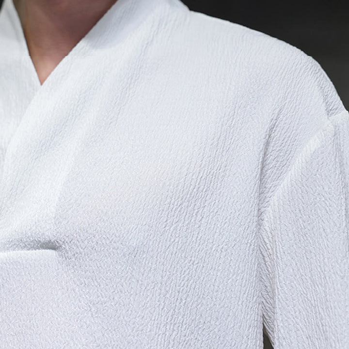 Buddha Stonesシンプル Vネック 長袖 Tシャツ メンズ 服 - image 8