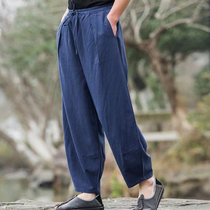 Buddha Stonesカジュアル シンプル ドローストリング メンズ ハーレムパンツ ポケット付き - image 1