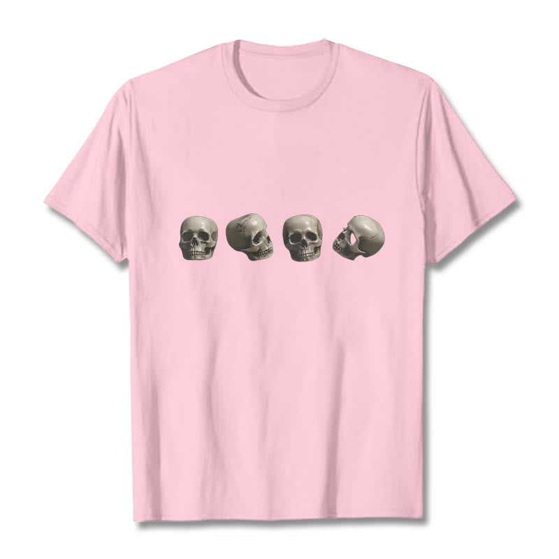Buddha Stonesチベット 屍の王 森の頭蓋骨柄 Tシャツ - ライトピンク - 2XL - image 14