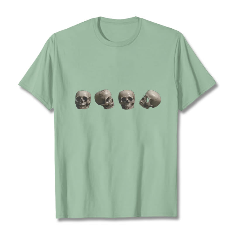 Buddha Stonesチベット 屍の王 森の頭蓋骨柄 Tシャツ - 淡い緑 - 2XL - image 16
