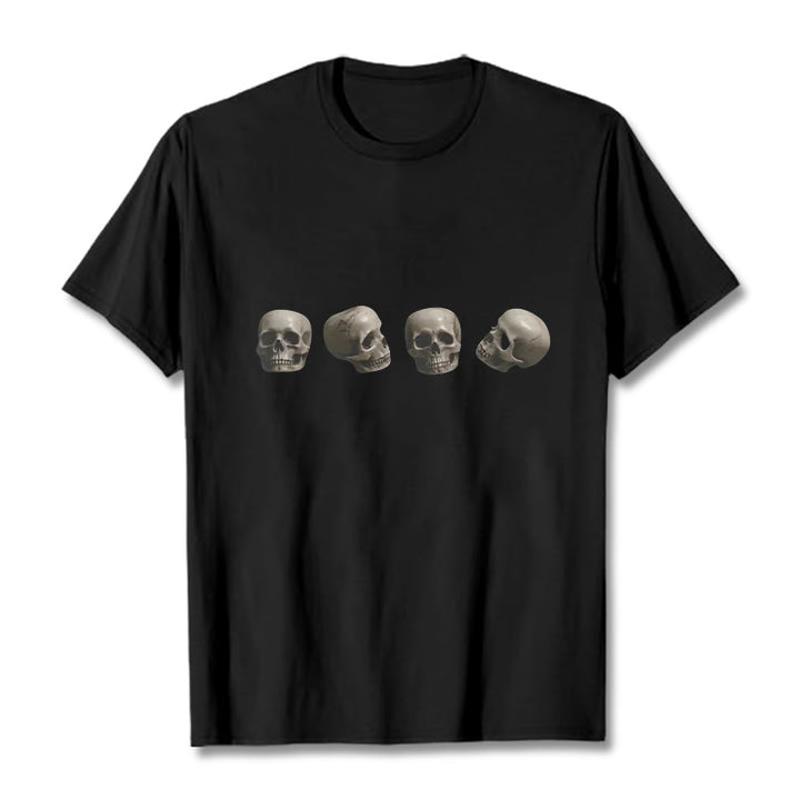 Buddha Stonesチベット 屍の王 森の頭蓋骨柄 Tシャツ - 黒 - 2XL - image 1