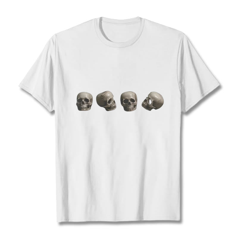 Buddha Stonesチベット 屍の王 森の頭蓋骨柄 Tシャツ - 白 - 2XL - image 10