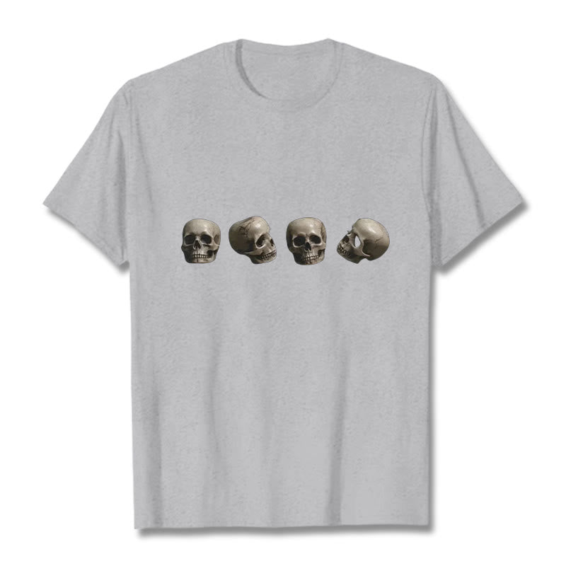 Buddha Stonesチベット 屍の王 森の頭蓋骨柄 Tシャツ - ライトグレー - 2XL - image 22
