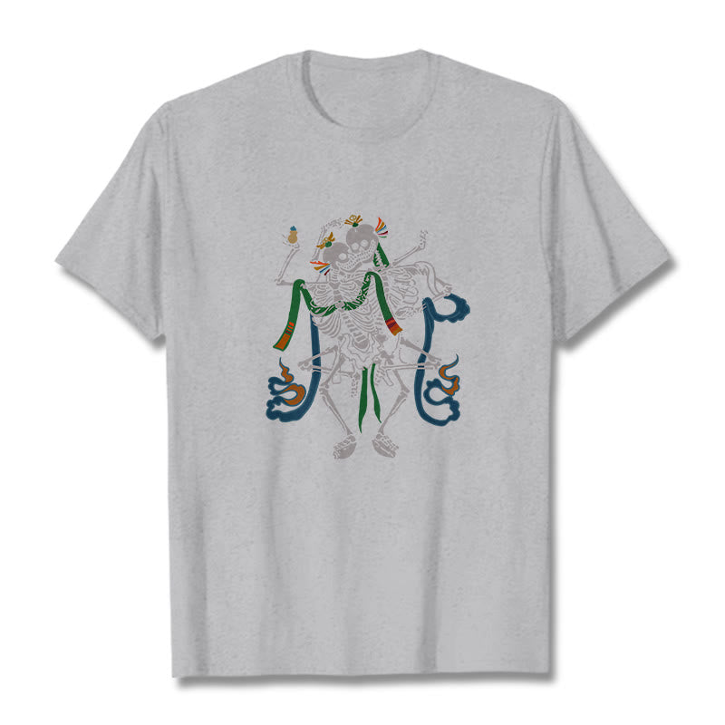 Buddha Stonesチベット 屍の王 森 デザイン Tシャツ - ライトグレー - 2XL - image 22