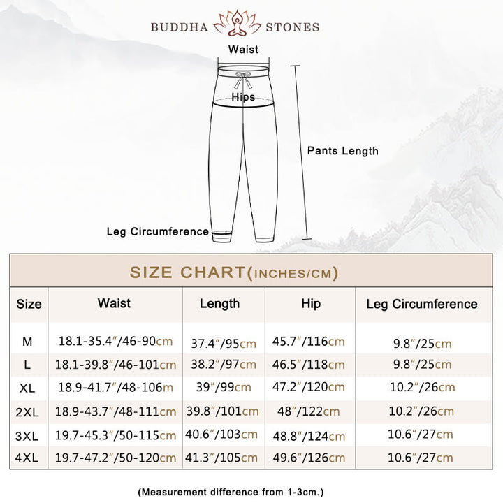 Buddha Stones無地 伝統的 コットン リネン 半袖 Tシャツ パンツ 衣類 メンズ セット - image 5