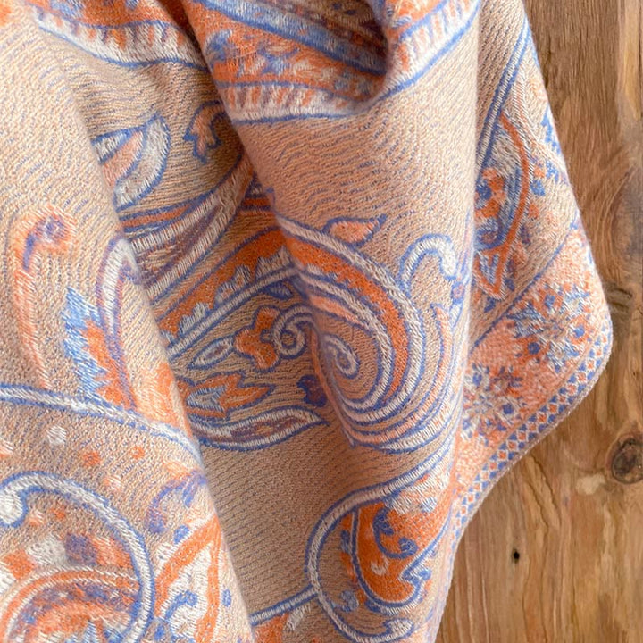 Buddha Stonesチベットカシューフラワータッセルショール秋冬用快適トラベルスカーフラップ