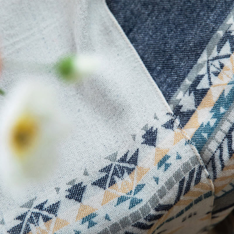 Buddha Stones幾何学模様 菱形模様 タッセルショール 秋冬 暖かい 心地良い スカーフ ラップ