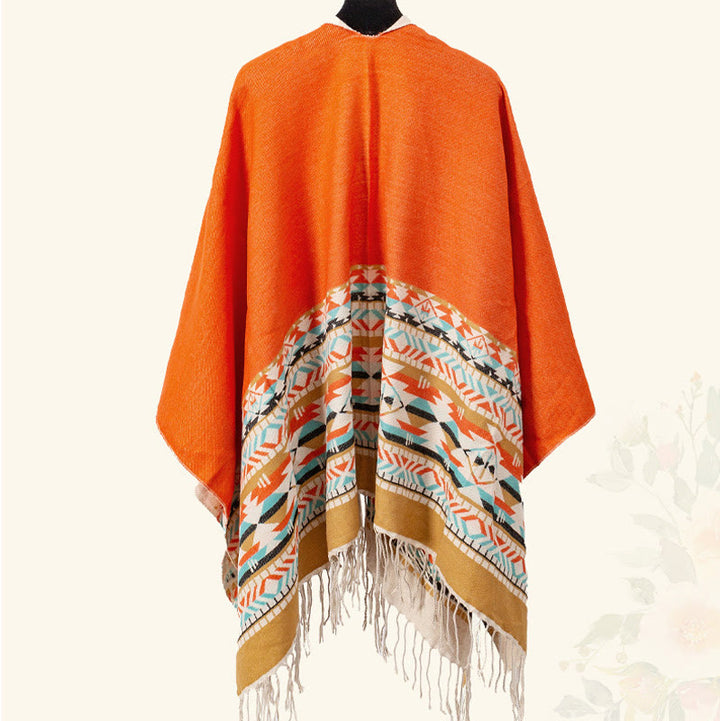 Buddha Stones幾何学模様 菱形模様 タッセルショール 秋冬 暖かい 心地良い スカーフ ラップ