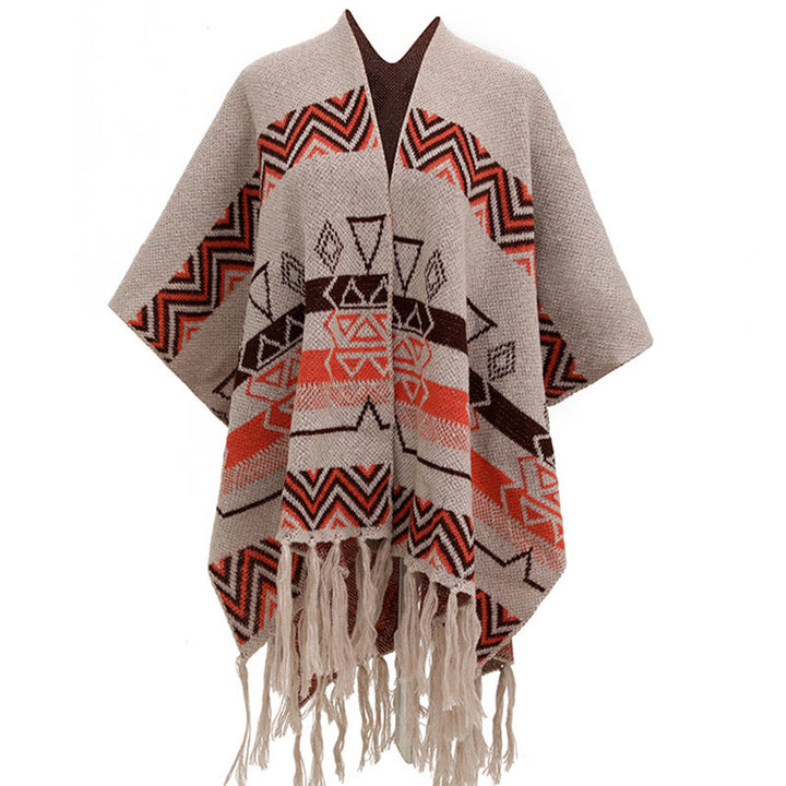 Buddha Stonesチベットウェーブストライプ幾何学タッセルショール秋冬心地よいスカーフラップ