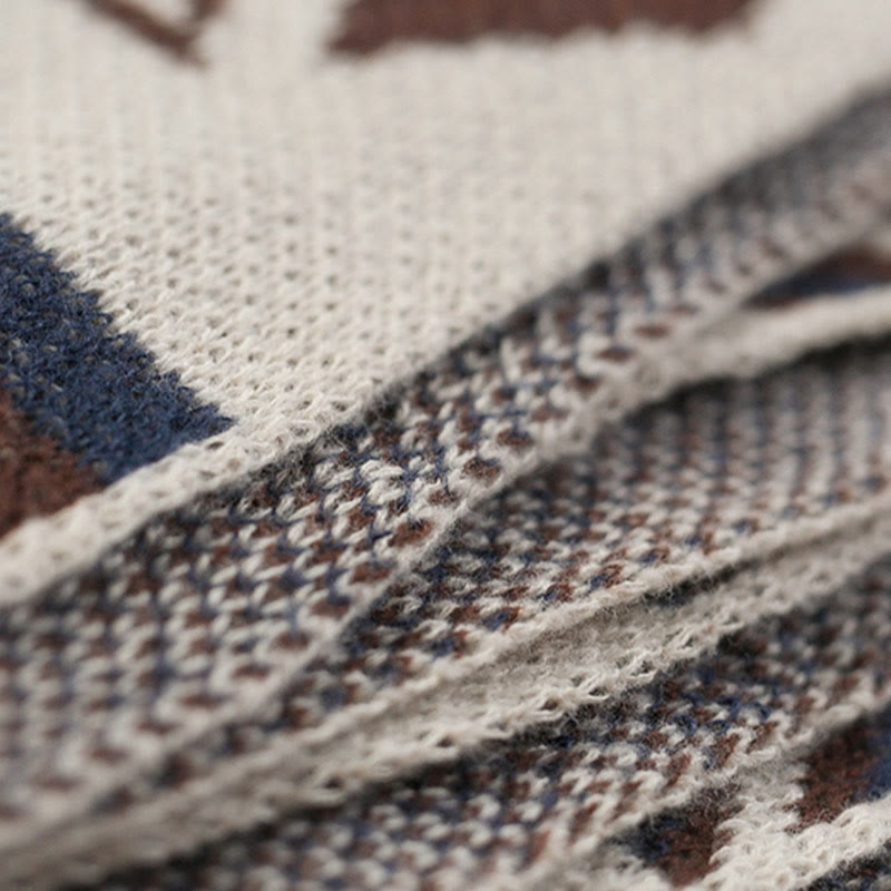 Buddha Stonesチベットウェーブストライプ幾何学タッセルショール秋冬心地よいスカーフラップ