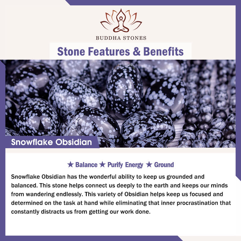 Buddha Stones天然銀光沢黒曜石 ホワイトターコイズ グレージャスパー スノーフレーク黒曜石 蛇年守護ブレスレット