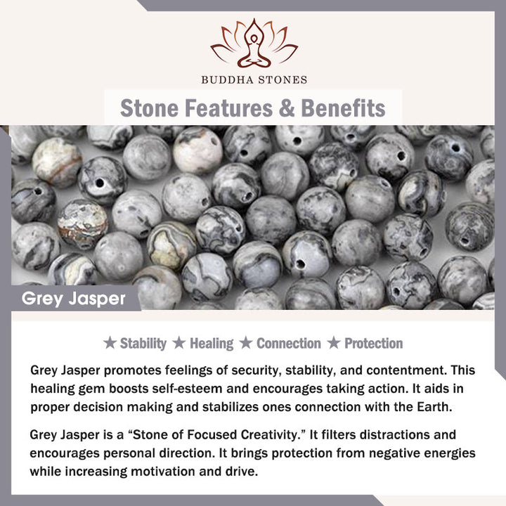 Buddha Stones天然銀光沢黒曜石 ホワイトターコイズ グレージャスパー スノーフレーク黒曜石 蛇年守護ブレスレット