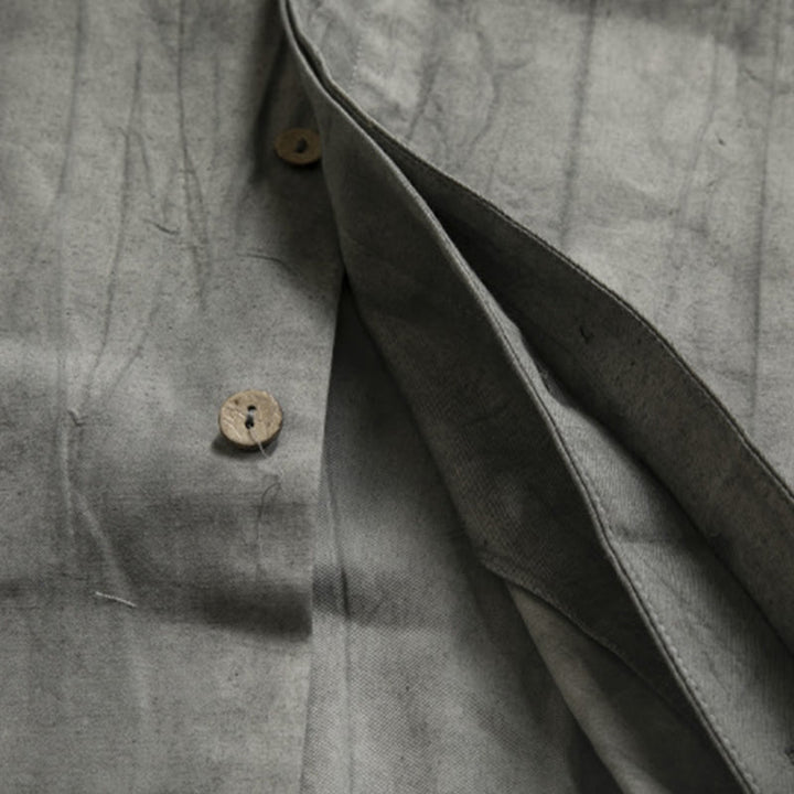 Buddha Stonesカジュアルグレー メンズ フロッグボタンシャツ 禅服 - image 7