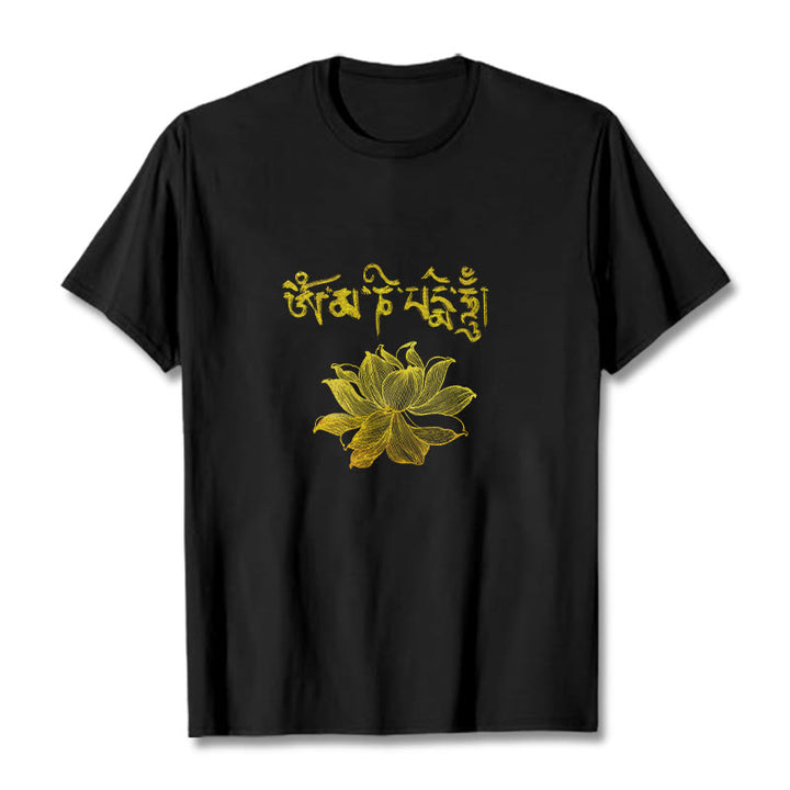 Buddha Stones黄金蓮 サンスクリットTシャツ - 黒 - 2XL - image 1