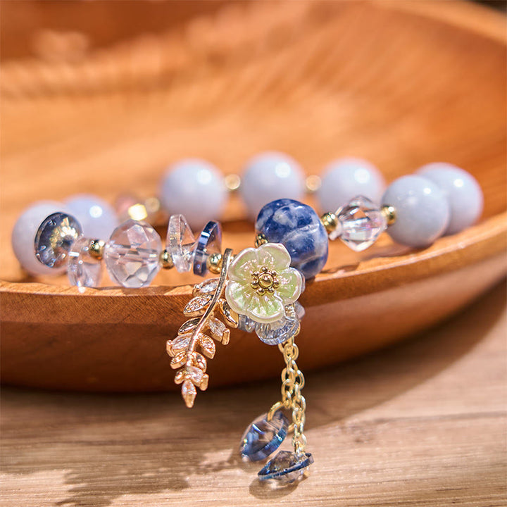 Buddha Stonesブルークリスタル アメジスト サンストーン グリーンアベンチュリン ヒーリングブレスレット