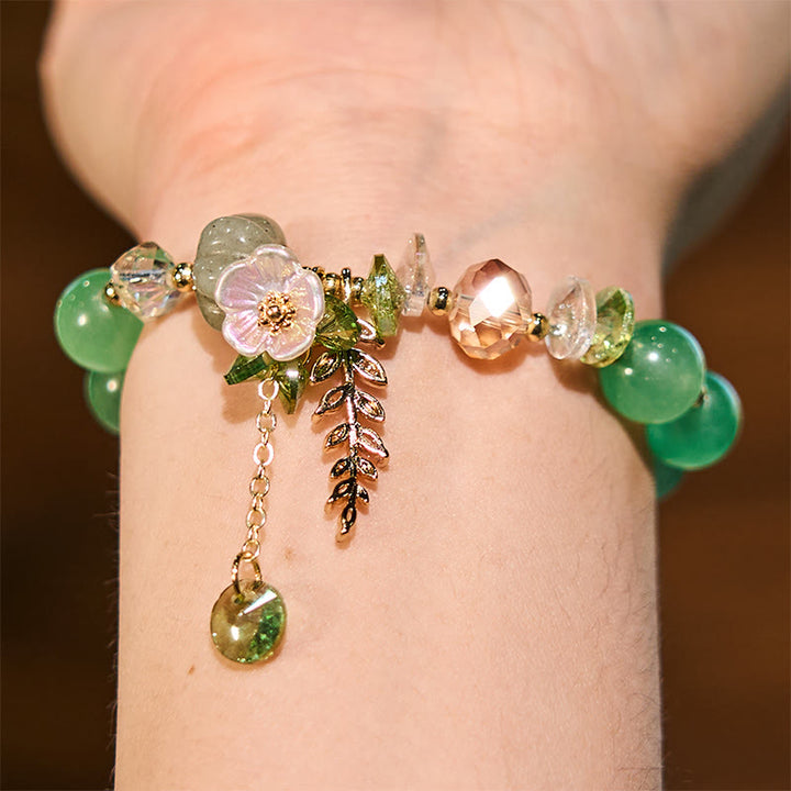 Buddha Stonesブルークリスタル アメジスト サンストーン グリーンアベンチュリン ヒーリングブレスレット