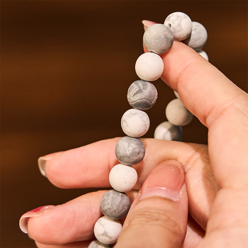 Buddha Stonesピカソジャスパー ホワイトターコイズ 勇気ブレスレット - image 4