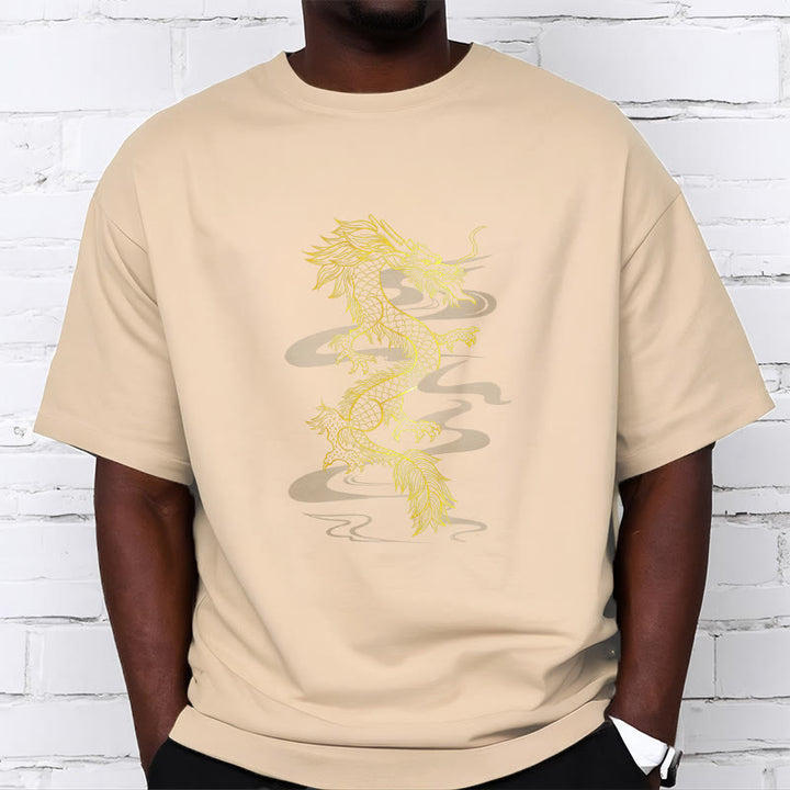 Buddha StonesゴールデンドラゴンコットンTシャツ - image 14