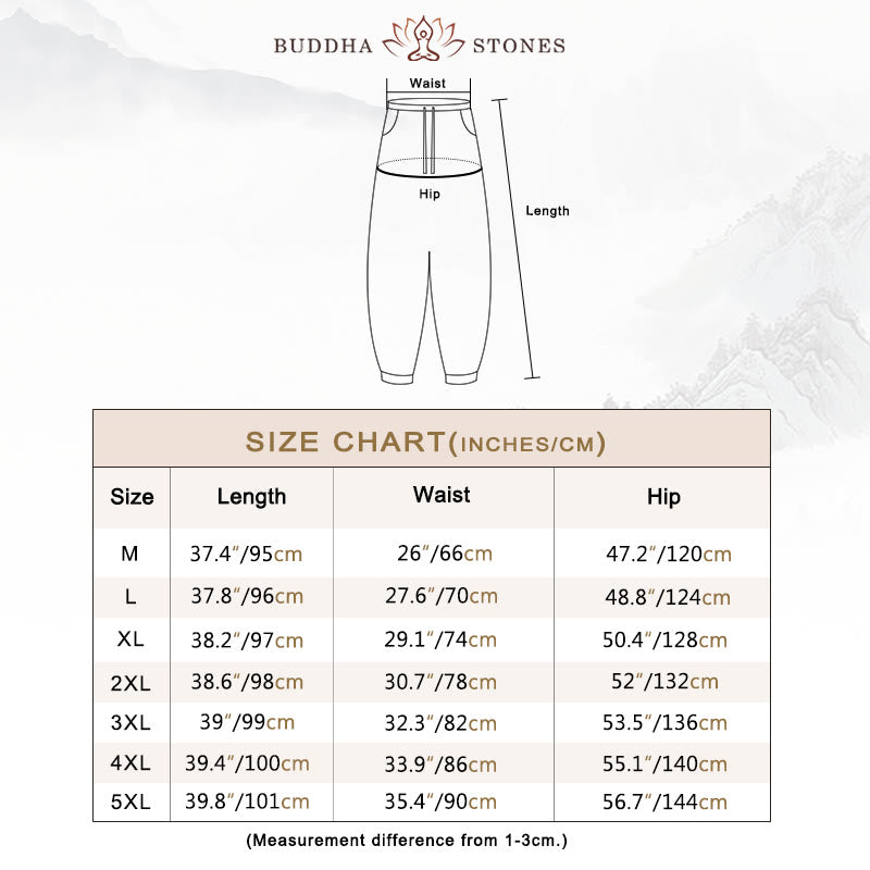 Buddha Stones ゆったりシルエット メンズ ハーレムパンツ ポケット付き