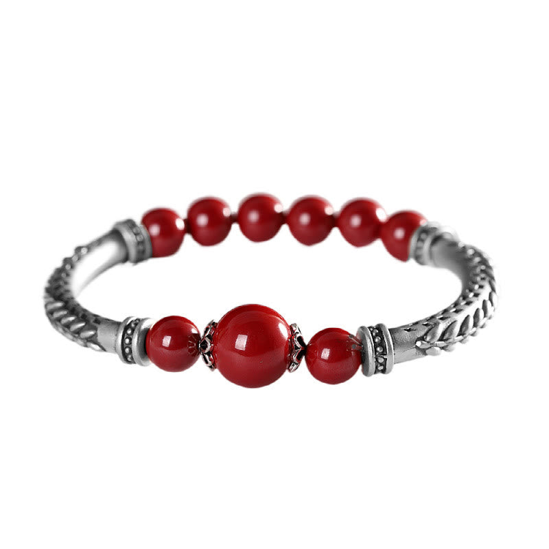 Buddha Stones999スターリングシルバー 辰砂 麦の穂 祝福ブレスレット バングル - image 6